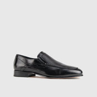Dress Comfort Slip Ons 6934 Black Deer Skin Slip-ons | familyshoecentre