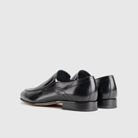 Dress Comfort Slip Ons 6934 Black Deer Skin Slip-ons | familyshoecentre