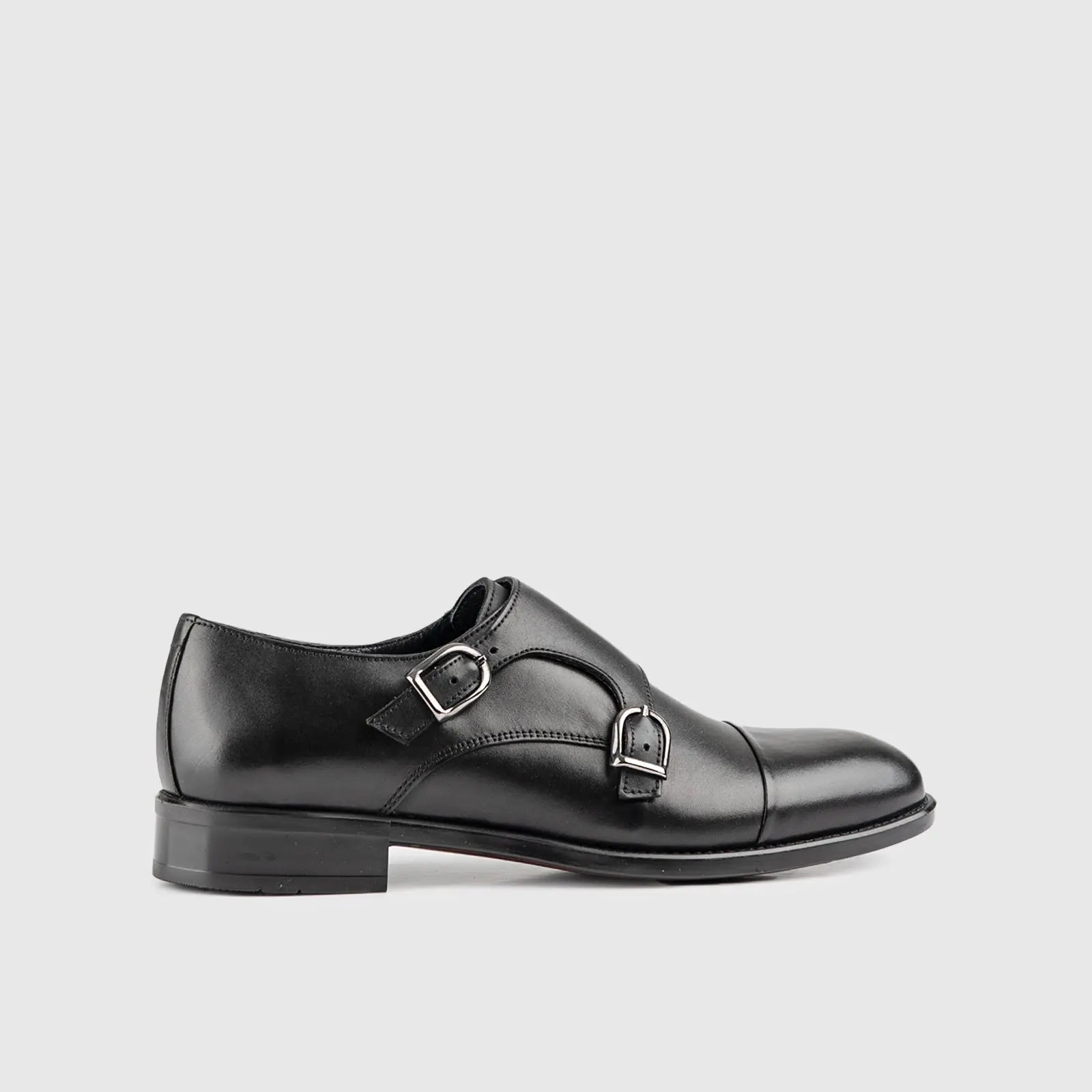 Dress Double Monk Loafers Black 9769/1 Oxfords | familyshoecentre