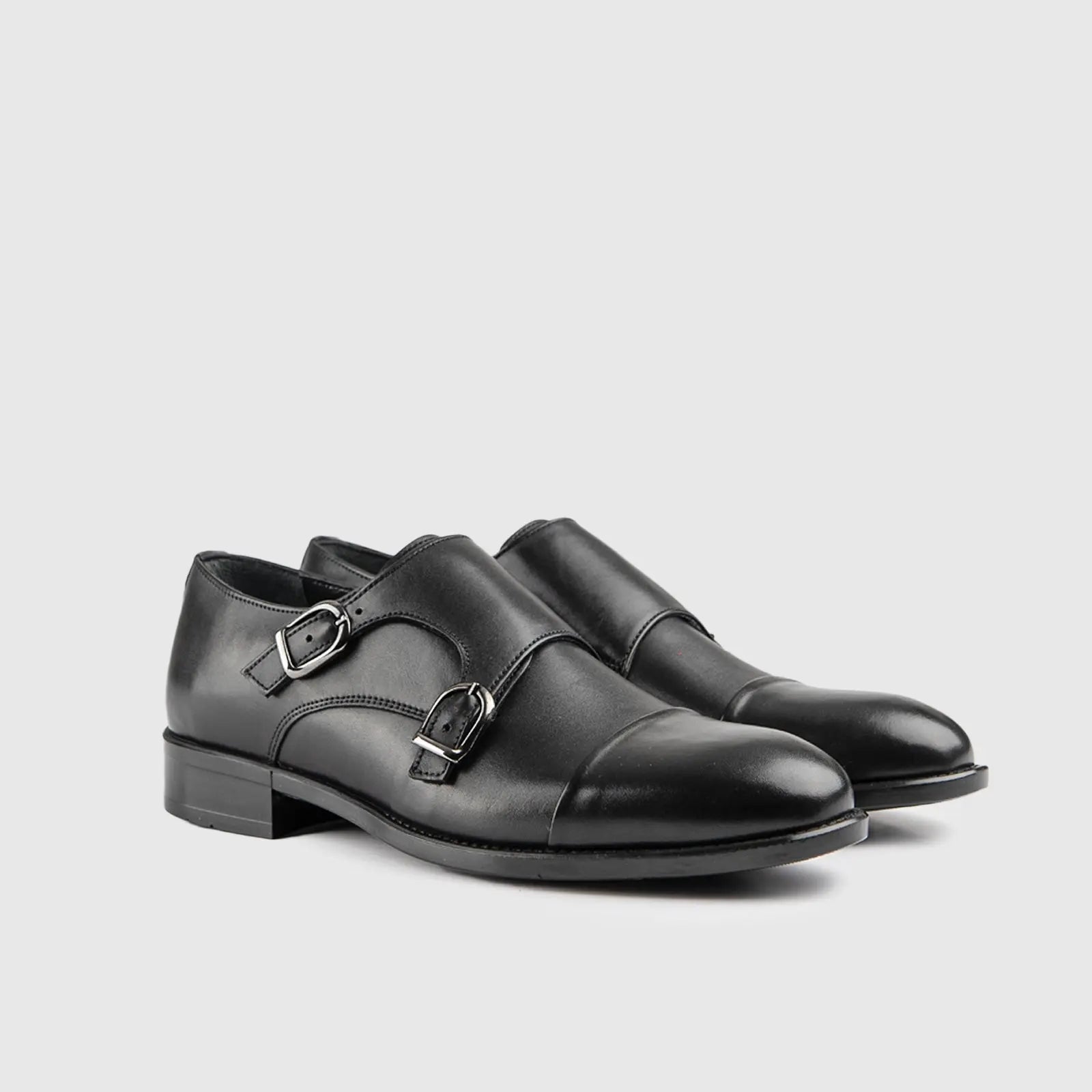 Dress Double Monk Loafers Black 9769/1 Oxfords | familyshoecentre