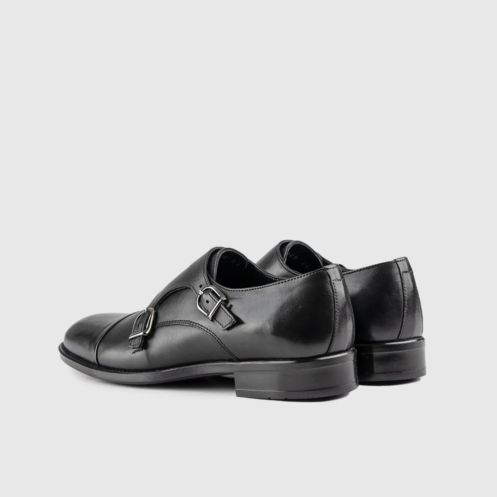 Dress Double Monk Loafers Black 9769/1 Oxfords | familyshoecentre