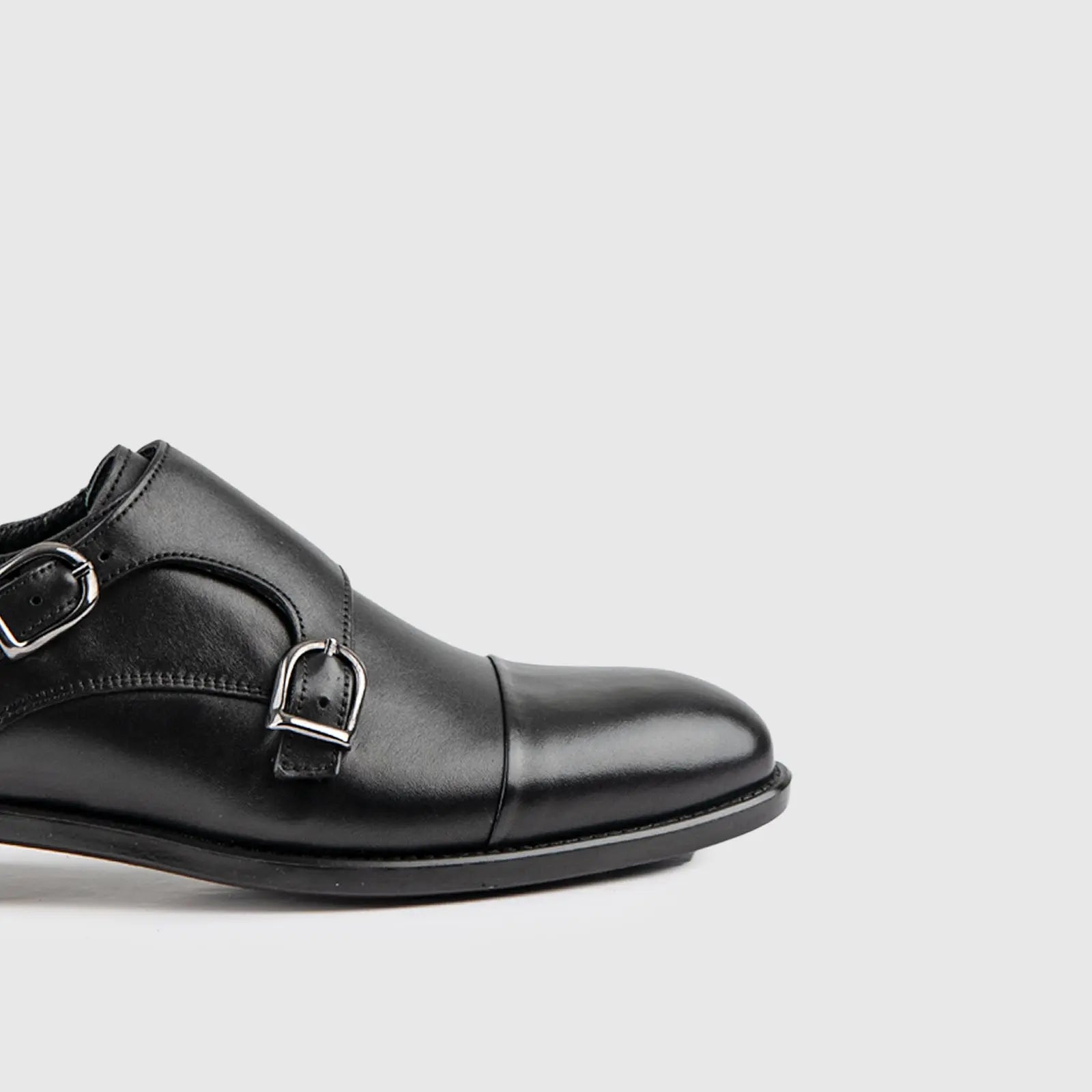 Dress Double Monk Loafers Black 9769/1 Oxfords | familyshoecentre