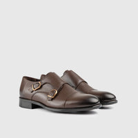 Dress Double Monk Loafers Brown 9769/2 Oxfords | familyshoecentre