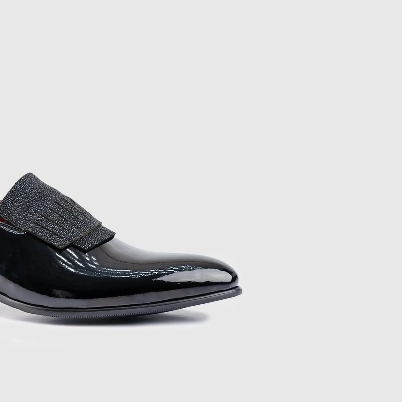 Dress Loafers Stingray Material Black EL024 Loafers | familyshoecentre