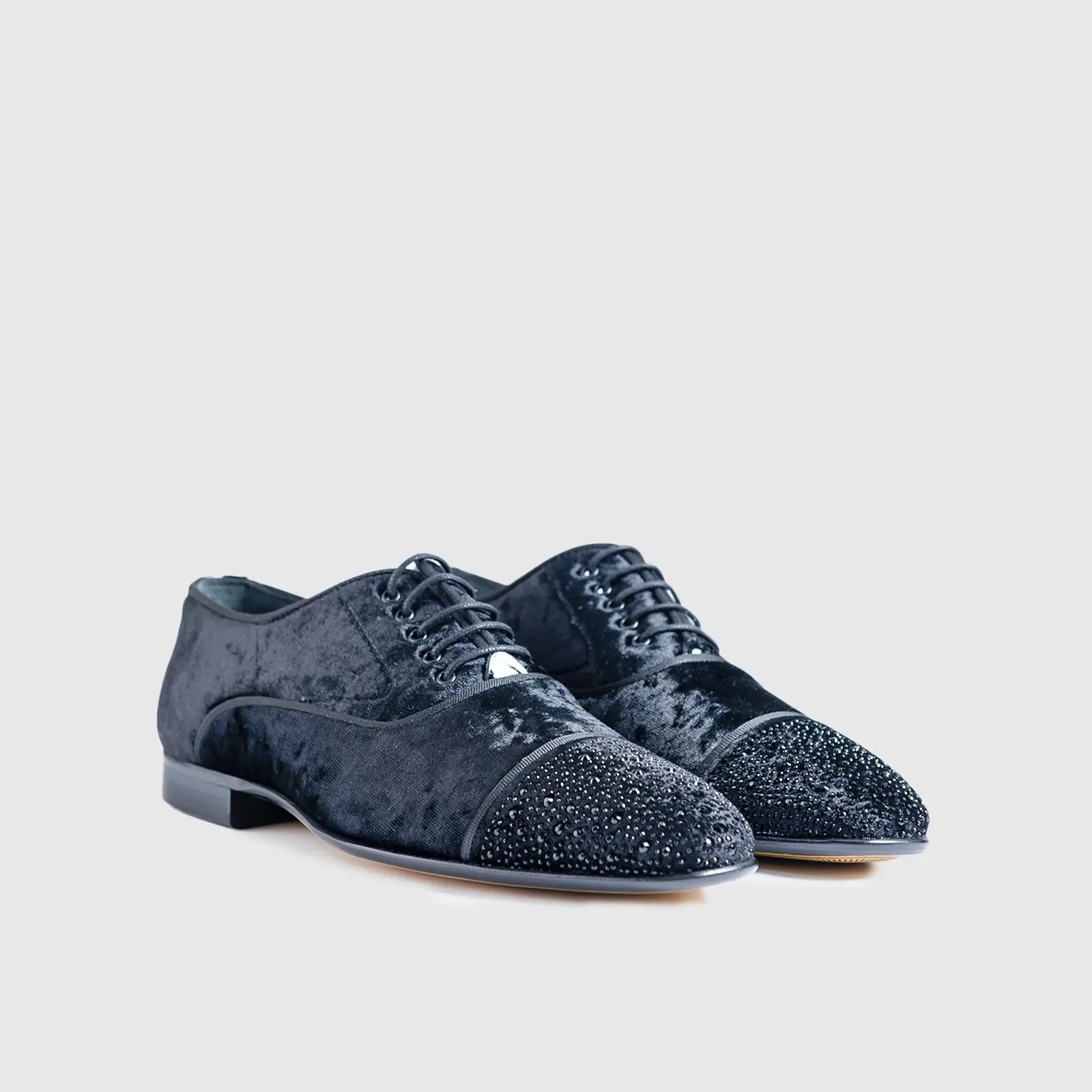 Dress Oxfords 22958 Black Velvet Gents | familyshoecentre