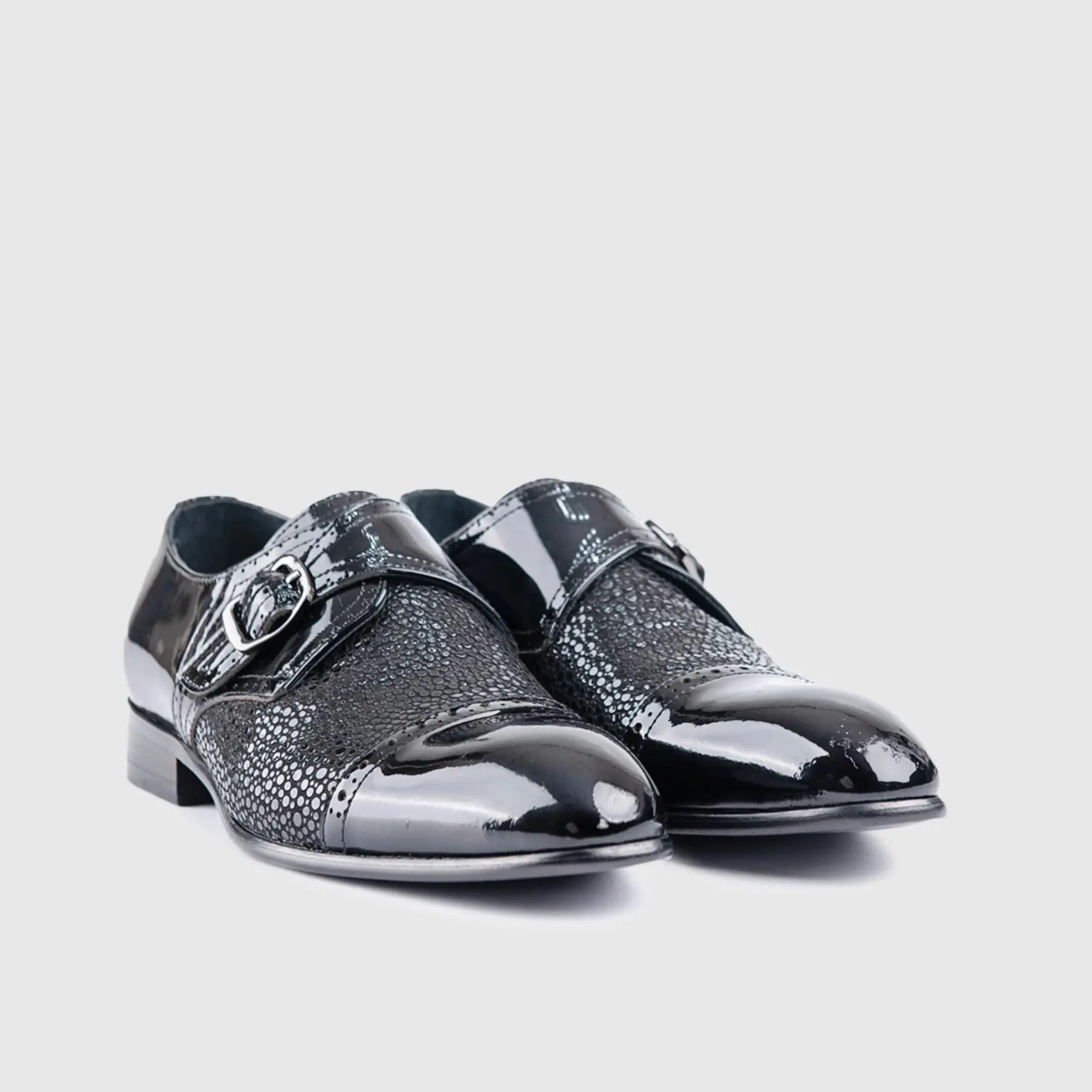 Dress Single Monk Black EL018 Oxfords | familyshoecentre