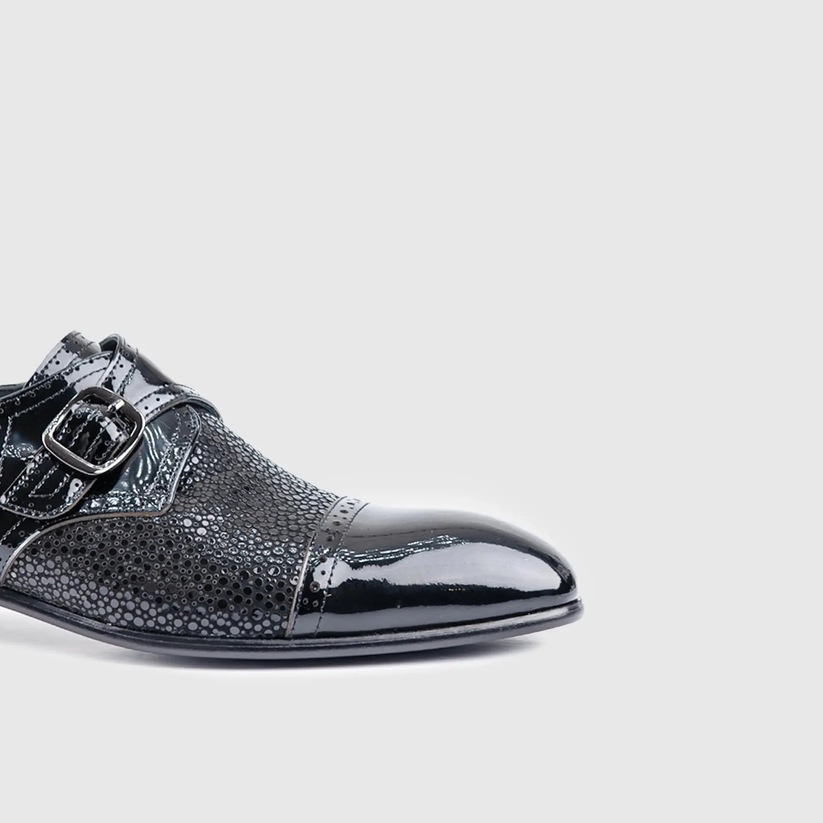 Dress Single Monk Black EL018 Oxfords | familyshoecentre