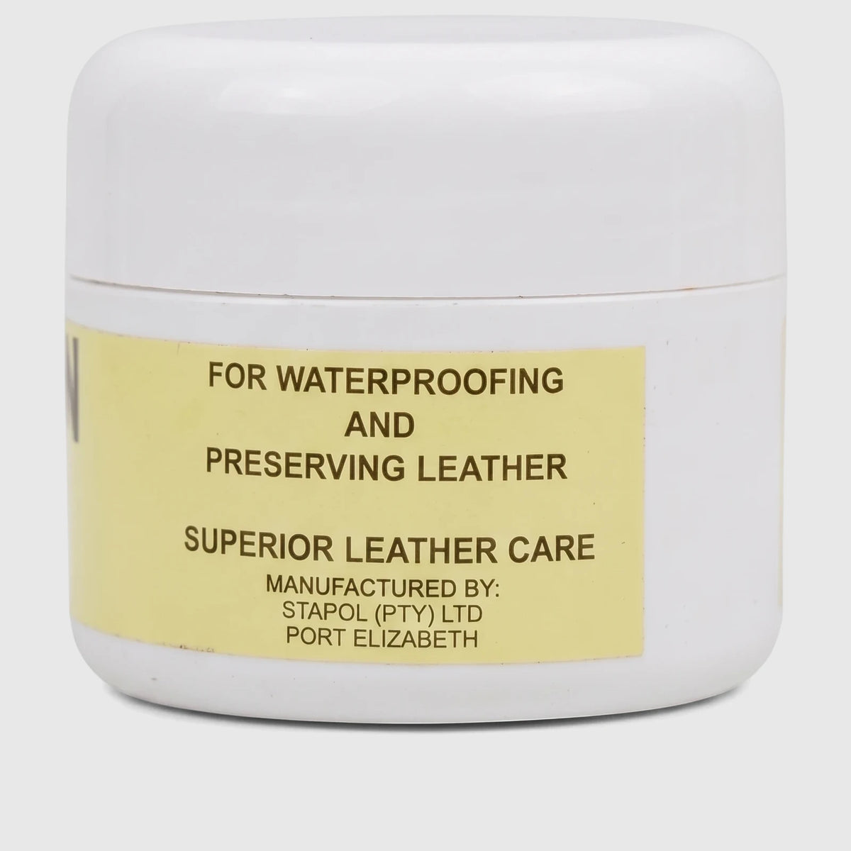 Dubbin by Staycraft 125ml in a white tub with a yellow label, offering superior leather care for waterproofing and