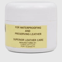 Dubbin by Staycraft 125ml in a white tub with a yellow label, offering superior leather care for waterproofing and