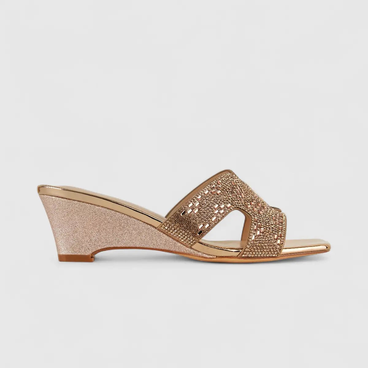 Bulbul Ladies Evening Wedge HAR038 Champagne