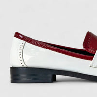 Bulbul Ladies Casual Moc LU016 White And Burgandy