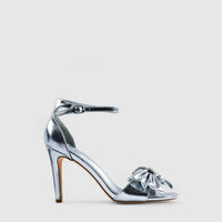 Footwork Dress Block Heel Evening Sandal Silver 01683 Heels | familyshoecentre