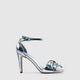 Footwork Dress Block Heel Evening Sandal Silver 01683