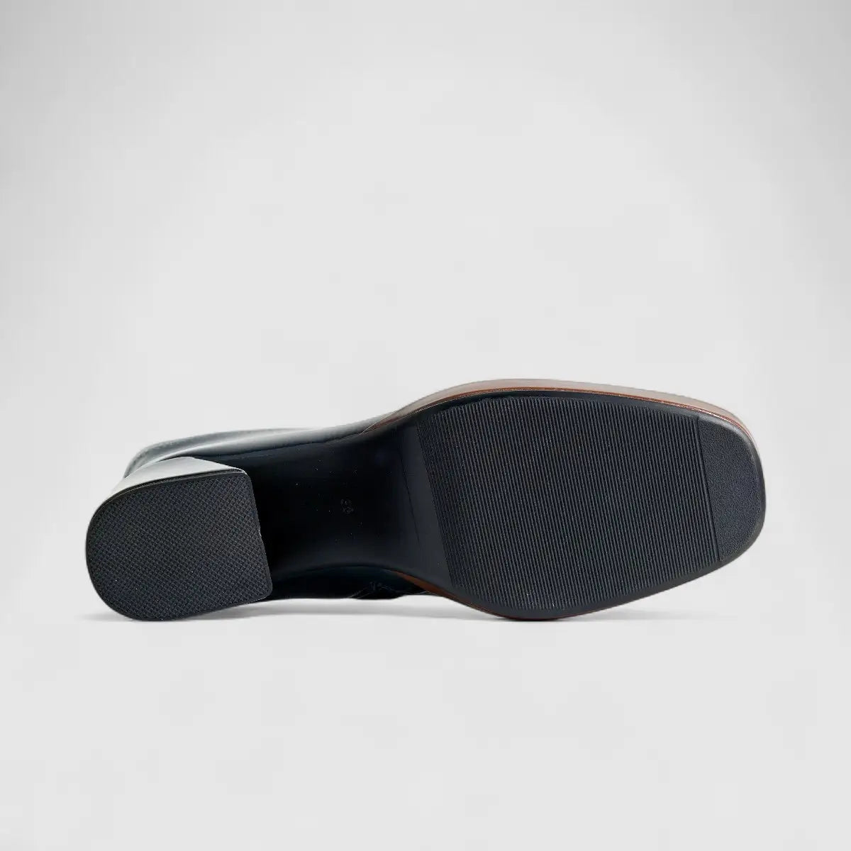 Bulbul Block Heel Boot Navy/Yellow
