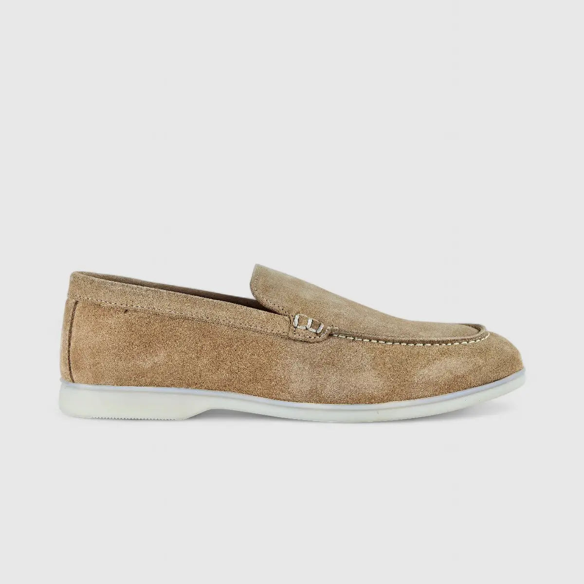 Bulletti Leather Nubuck Slip On Loro Beige Suede Loafers | familyshoecentre