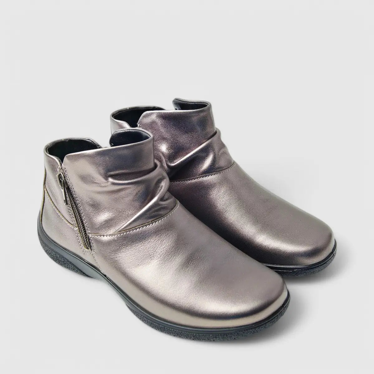 Hotter Murmur Comfort Boot Pewter Boots | familyshoecentre