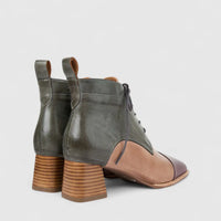Bulbul Ladies Leather Block Heel Ankle Boot Multi LSF-14