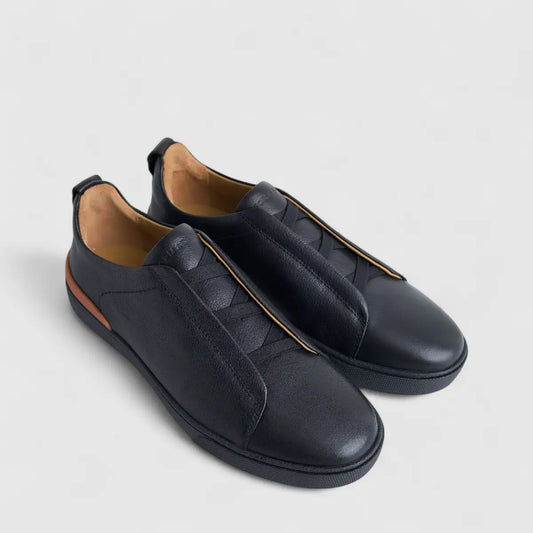 Formales Men's Leather Sneaker FM2025-826 Black FK53