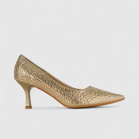 Bulbul Ladies Evening Court Shoe HAR033 Light Gold