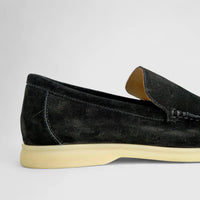 Bulletti Men's Suede Loafer F2406048 Black BK2 Loafers | familyshoecentre