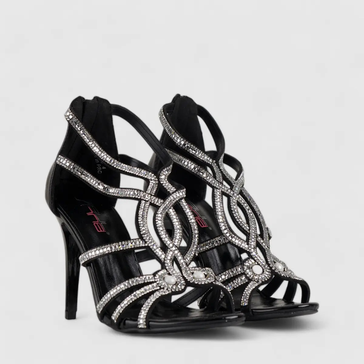 Bulbul Stiletto Heel Sandal Black LU009 Heels | familyshoecentre