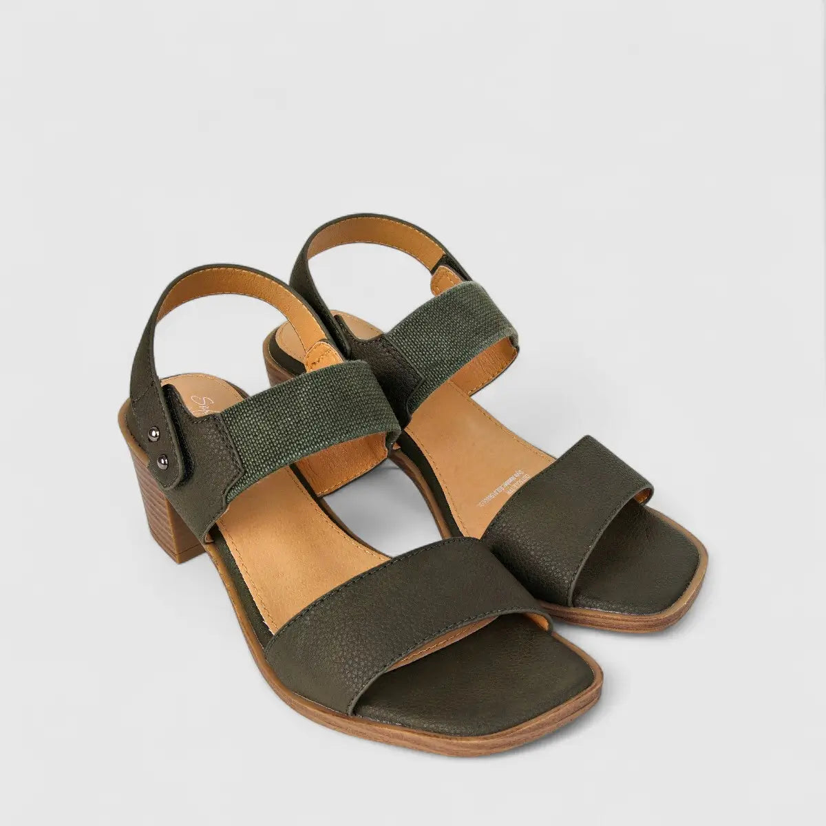 Hush Puppies Soft Style Ladies Block Heel Sandal Abrianna SSL01569 Olive SS282