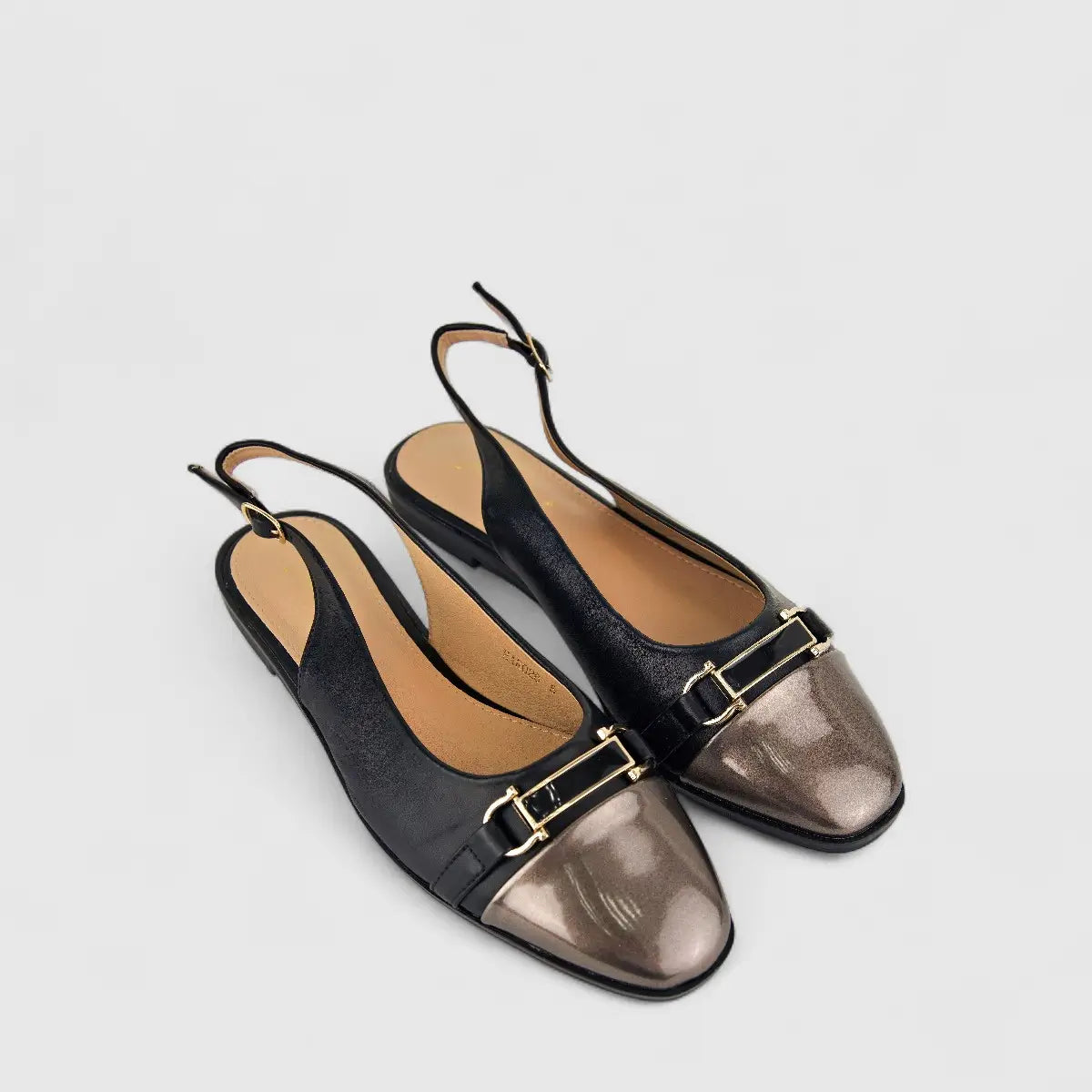 Bulbul Ladies Slingback Pump HAR026 Black/Pewter