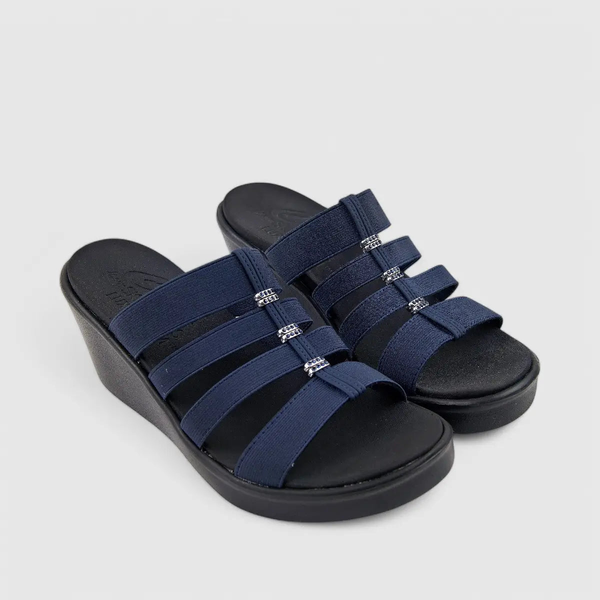 Skechers Ladies Rumble On Sandal Navy 33215 Sandals | familyshoecentre
