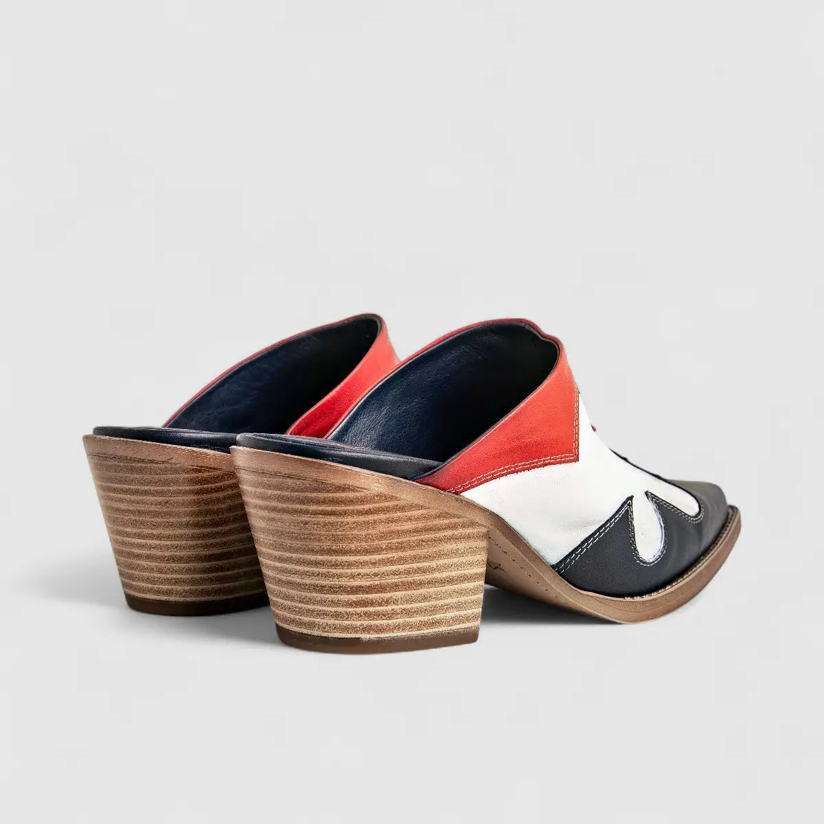 Sofia Mare Ladies Leather Cowboy Mule 11819XG Red Multi SF72