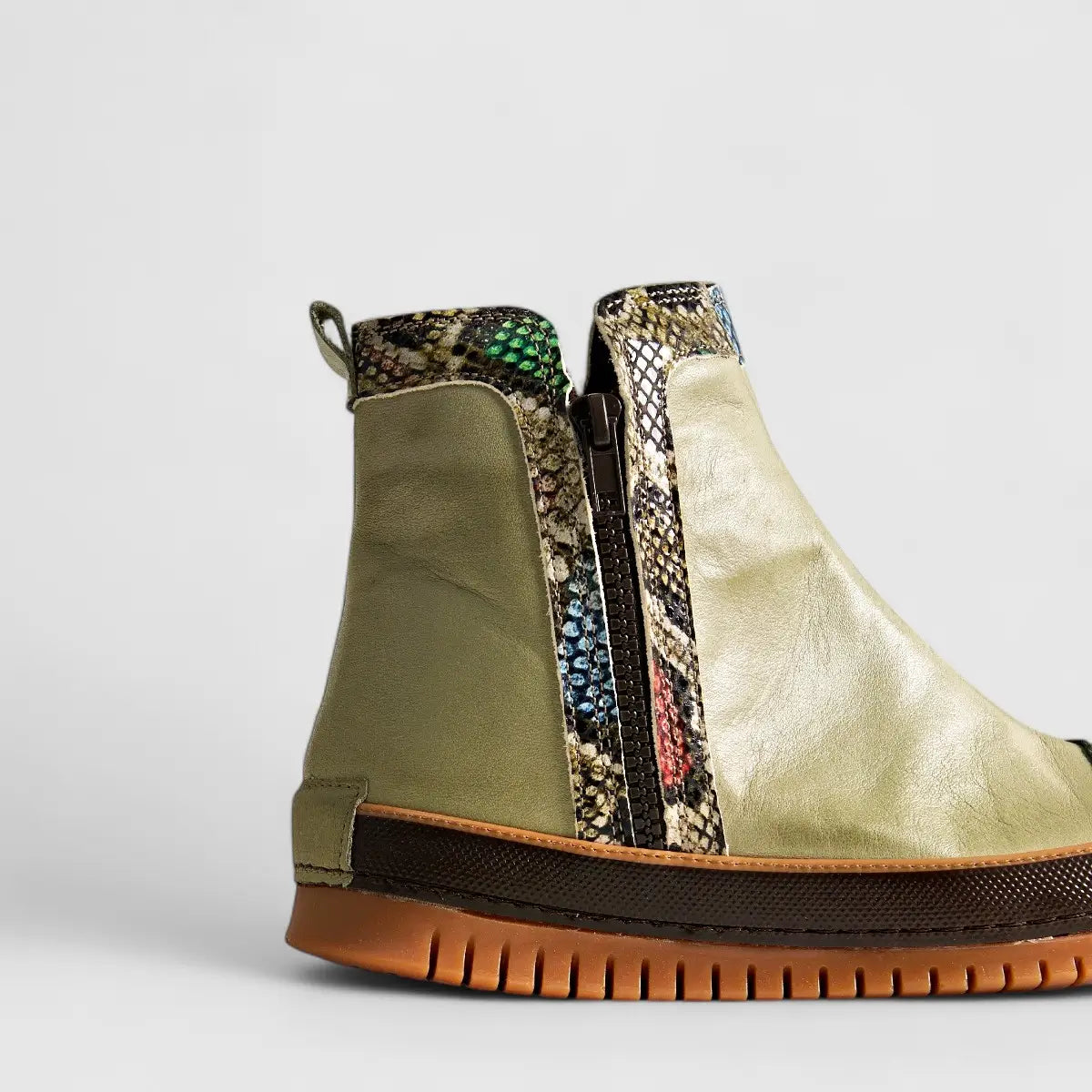 Karyoka Comfort Leather Boots 5009 Olive Boots | familyshoecentre