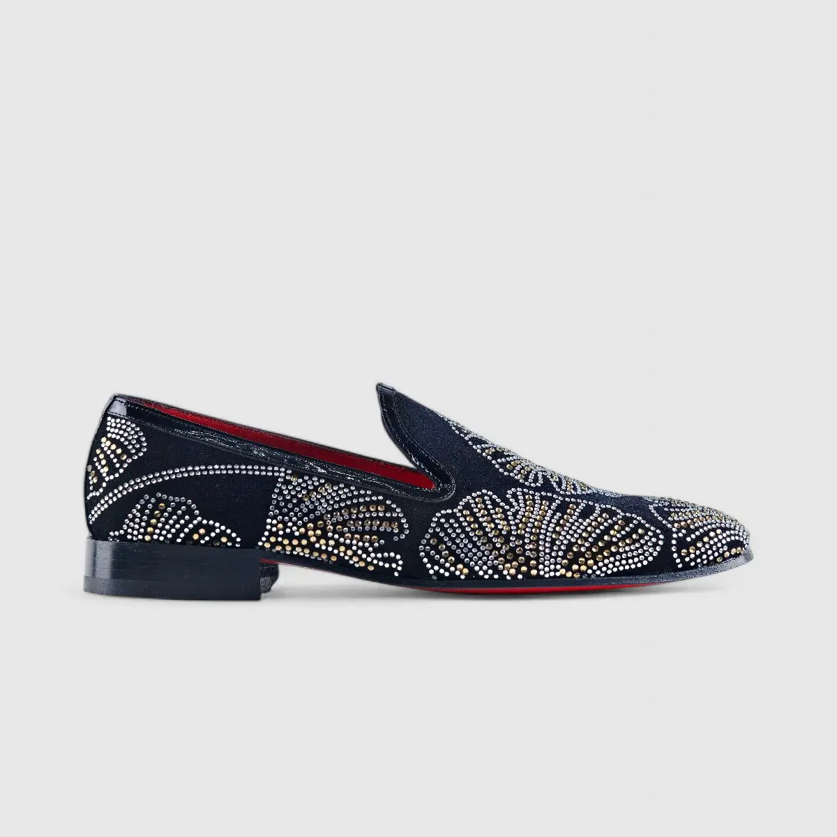 Elitto Bling Dress Loafers 1805 Black Suede Loafers | familyshoecentre
