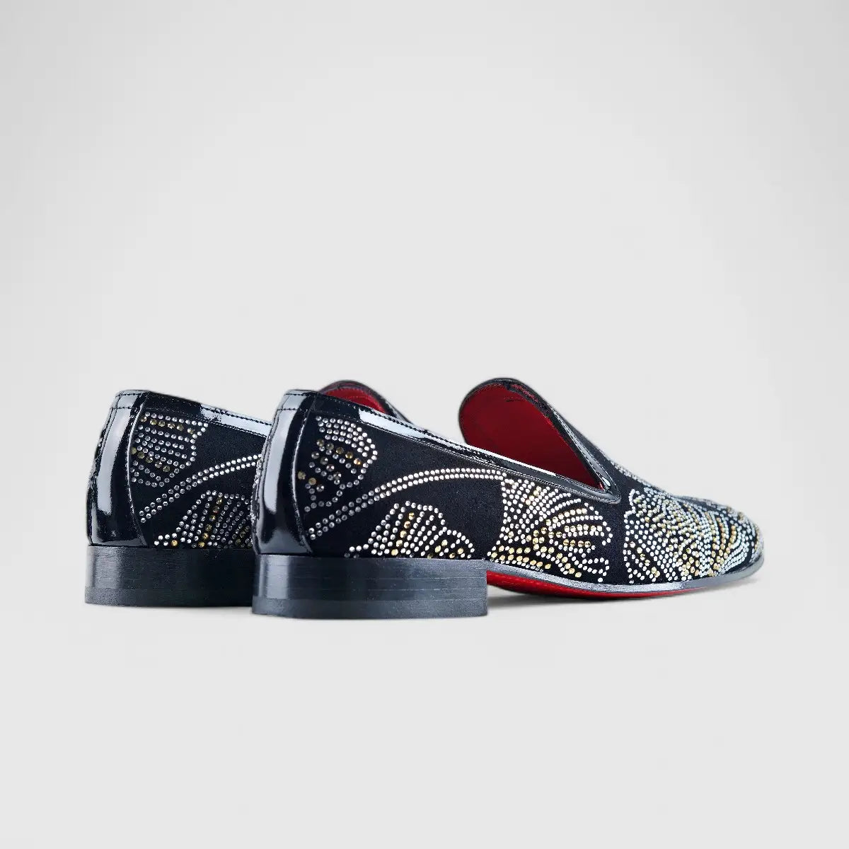 Elitto Bling Dress Loafers 1805 Black Suede Loafers | familyshoecentre