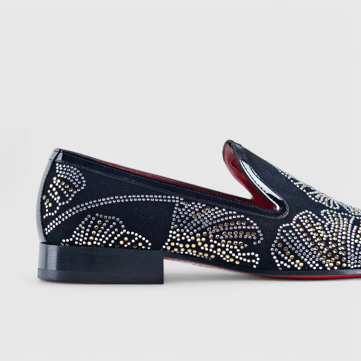 Elitto Bling Dress Loafers 1805 Black Suede Loafers | familyshoecentre