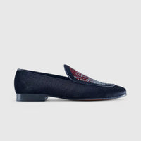 Elitto Bling Dress Loafers 7342 Black/Red Loafers | familyshoecentre
