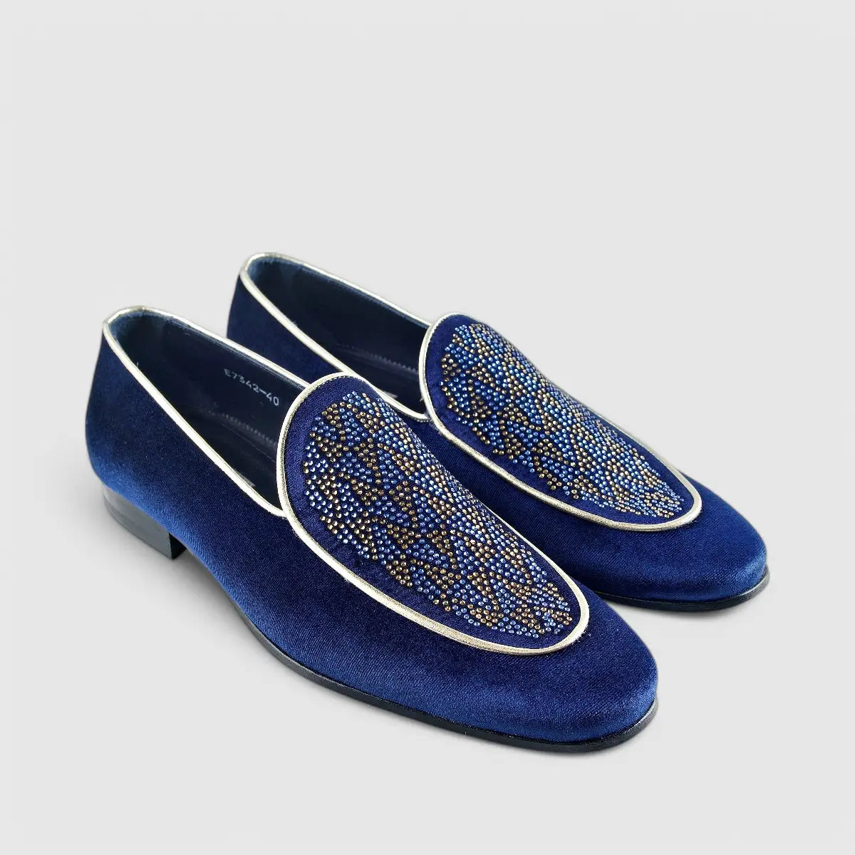 Elitto Bling Dress Loafers 7342 Navy Loafers | familyshoecentre