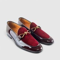 Elitto Dress Loafers 11457 Burgandy Loafers | familyshoecentre