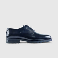 Enrico Cavalli Chunky Sole Dress Lace Up 6810 Black Hi Shine Oxfords | familyshoecentre