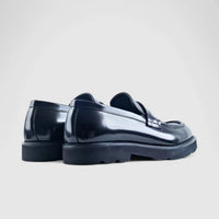 Enrico Cavalli Chunky Sole Dress Loafers 6975 Black Loafers | familyshoecentre