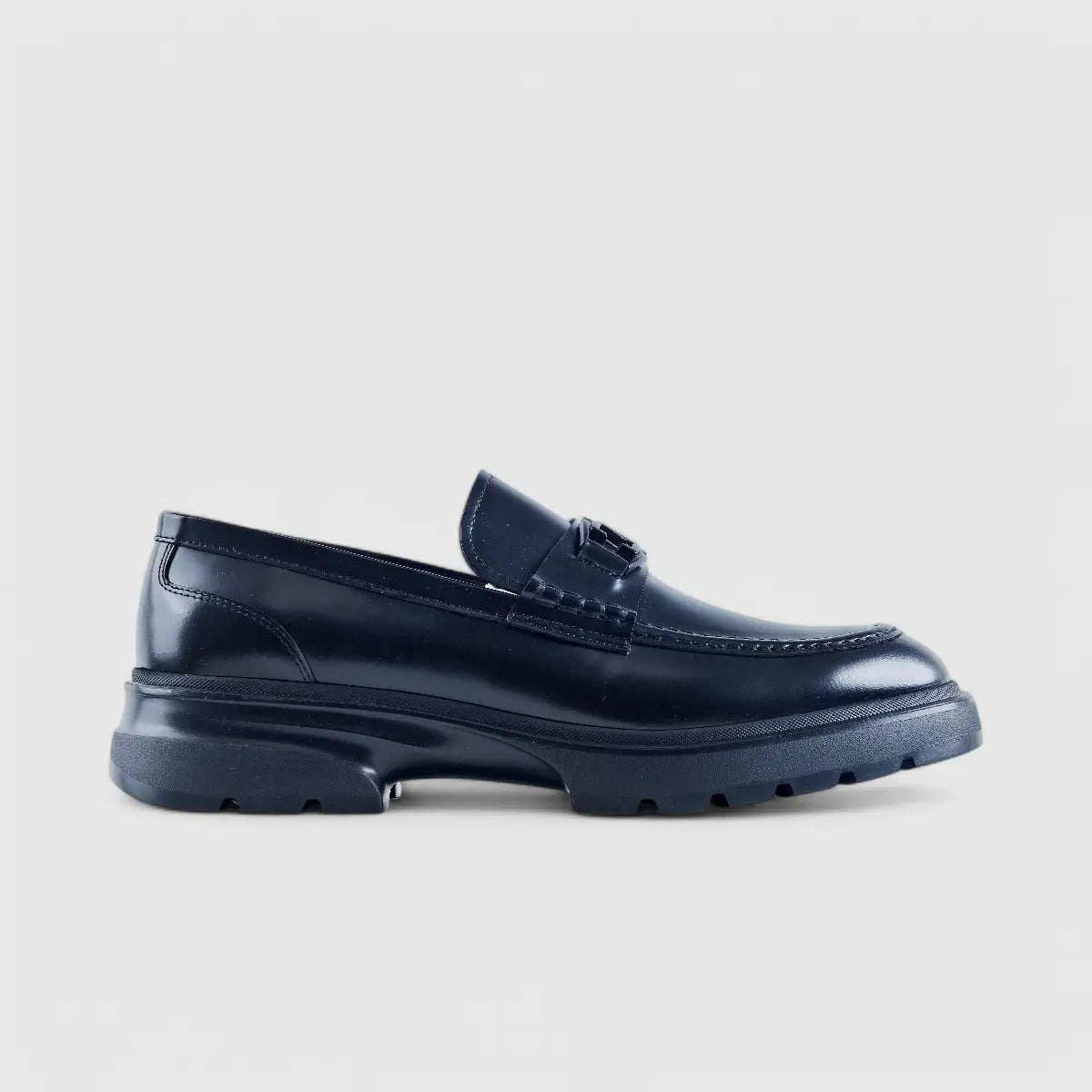 Enrico Cavalli Chunky Sole Dress Loafers 7504 Black Loafers | familyshoecentre