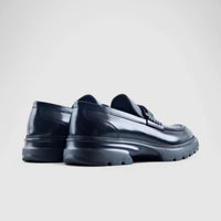 Enrico Cavalli Chunky Sole Dress Loafers 7504 Black Loafers | familyshoecentre