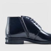 Enrico Cavalli Dress Lace Up Ankle Boot 6882 Black Hi Shine Oxfords | familyshoecentre