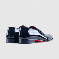 Enrico Cavalli Slip On Dress Loafers 6873 Black Patent Loafers | familyshoecentre