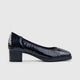 Hush Puppies Isabella Comfort Block Heel Court Black Croco 01357 HL244