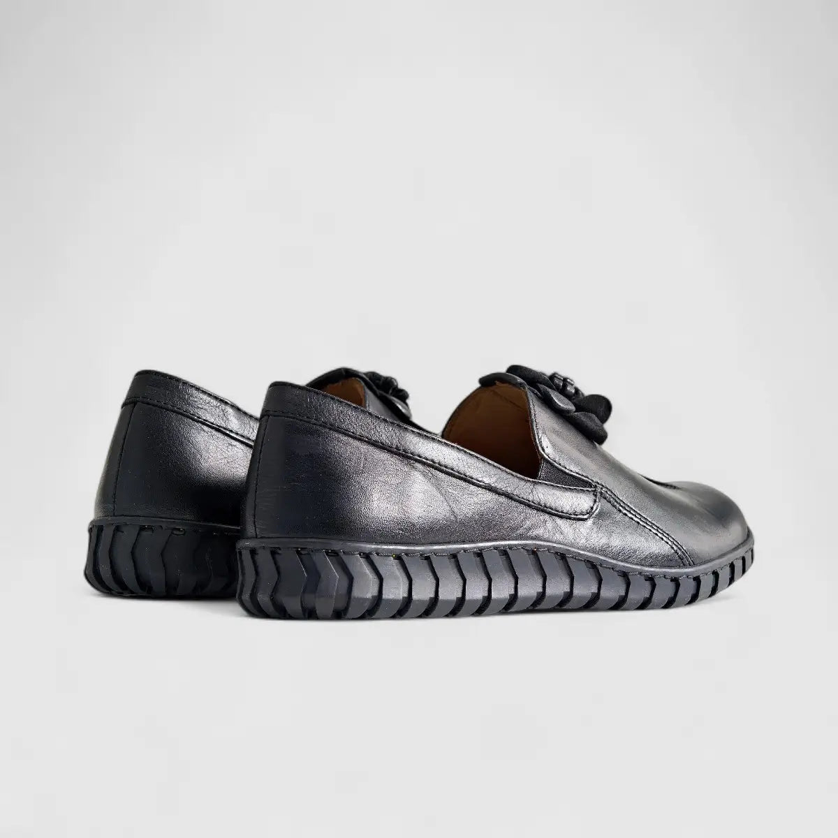 Karyoka Comfort Leather Casual 3060 Black Oxfords | familyshoecentre