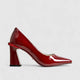Bulbul Leather Heel Shoe Burgandy LAR6034 Heels | familyshoecentre