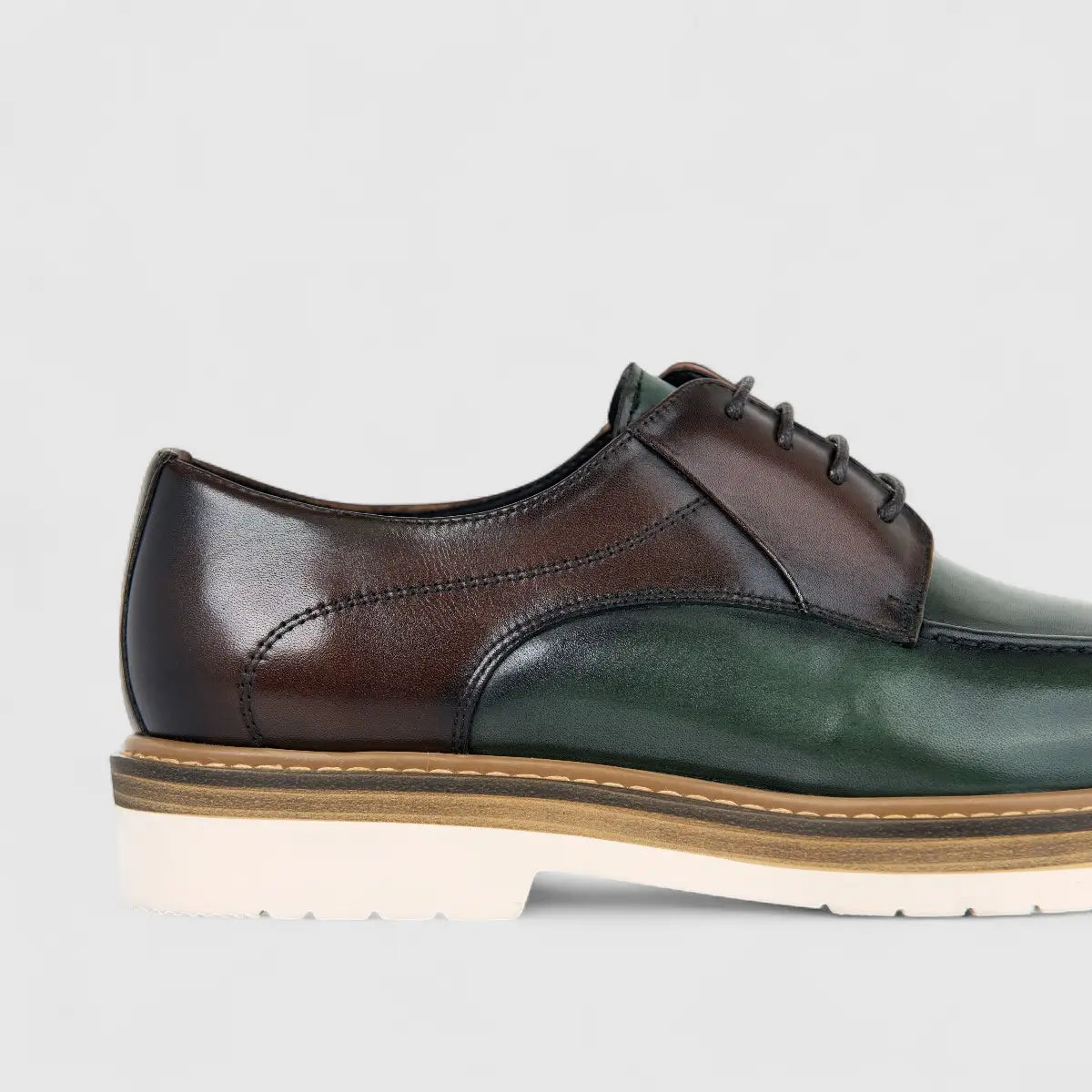 Fabino Men's (UK5 TO UK12) Chunky Sole Leather Lace Up M3220203 Green Multi FB20