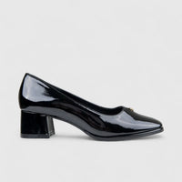 PC  Ladies Dress Court With Block Heel PCL10935 Black PC369