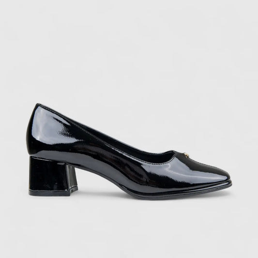 PC  Ladies Dress Court With Block Heel PCL10935 Black PC369