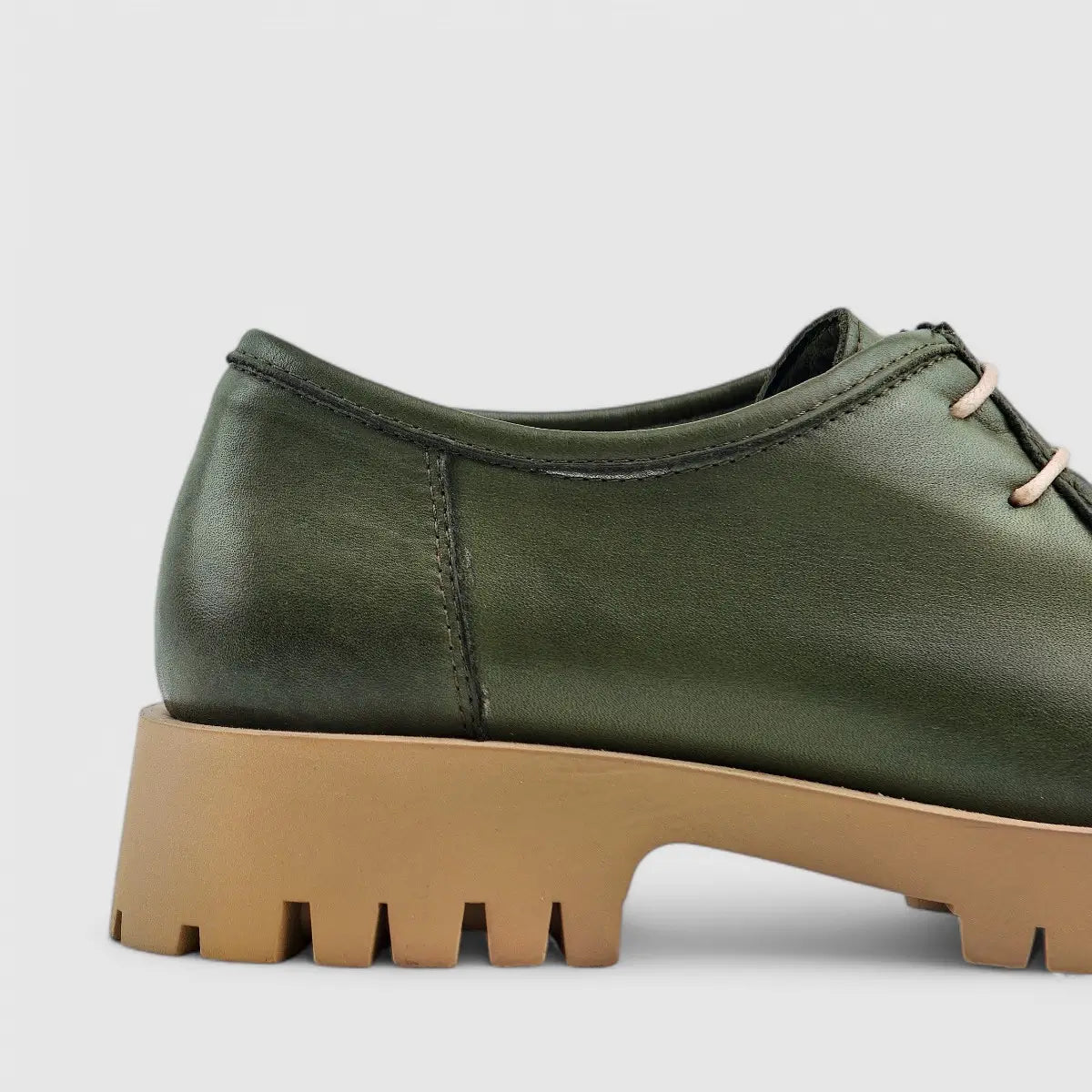 Sofia Mare Leather Lace Up Shoe Olive 10599 Oxfords | familyshoecentre