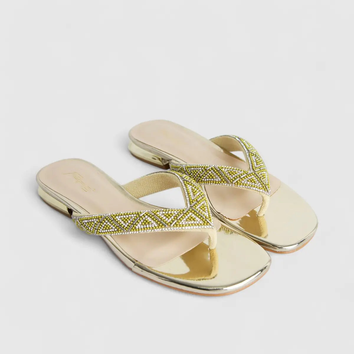 Bulbul Ladies Evening Sandal Light Gold HAR060